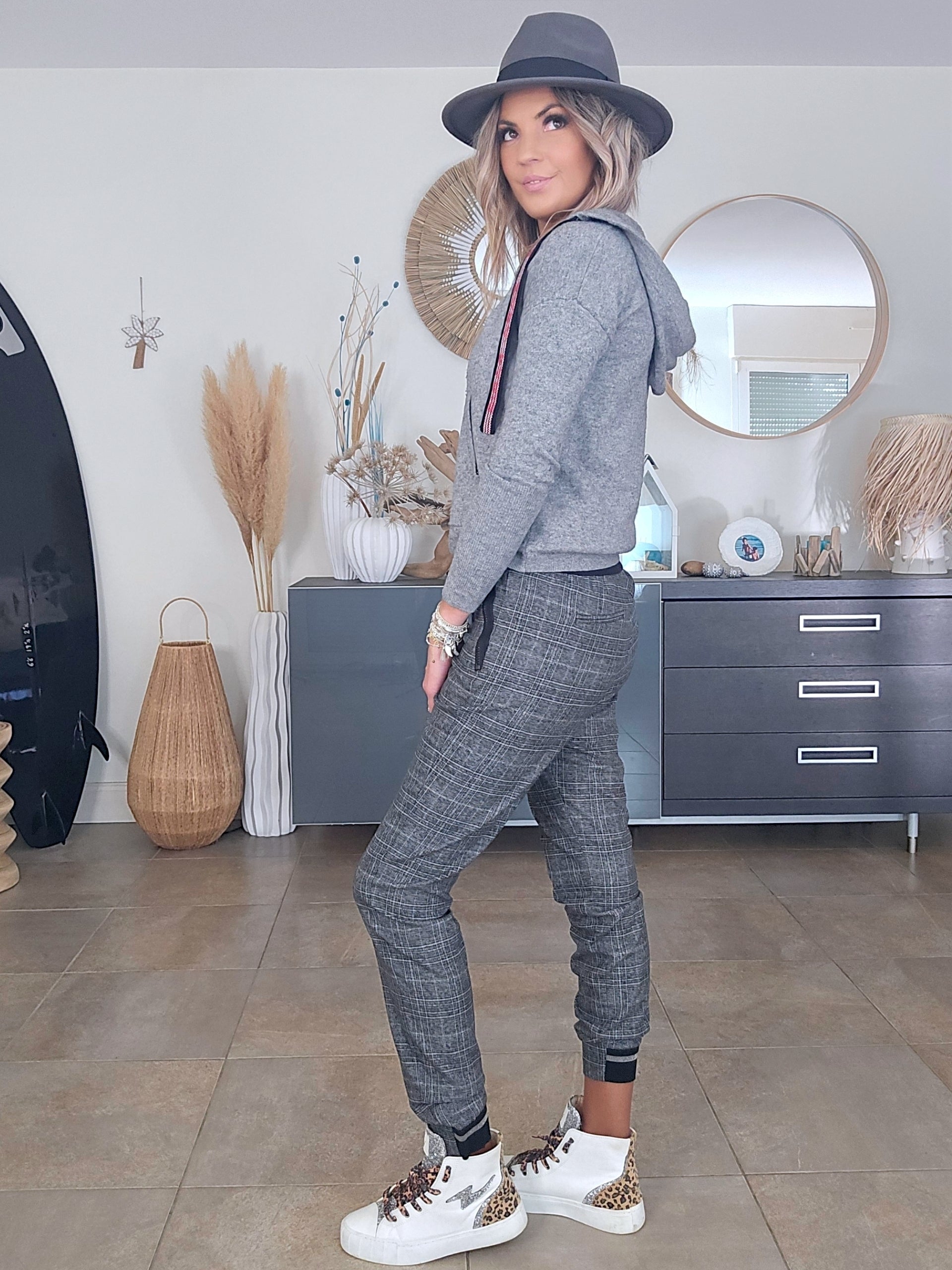 Pantalon jeeging à carreaux