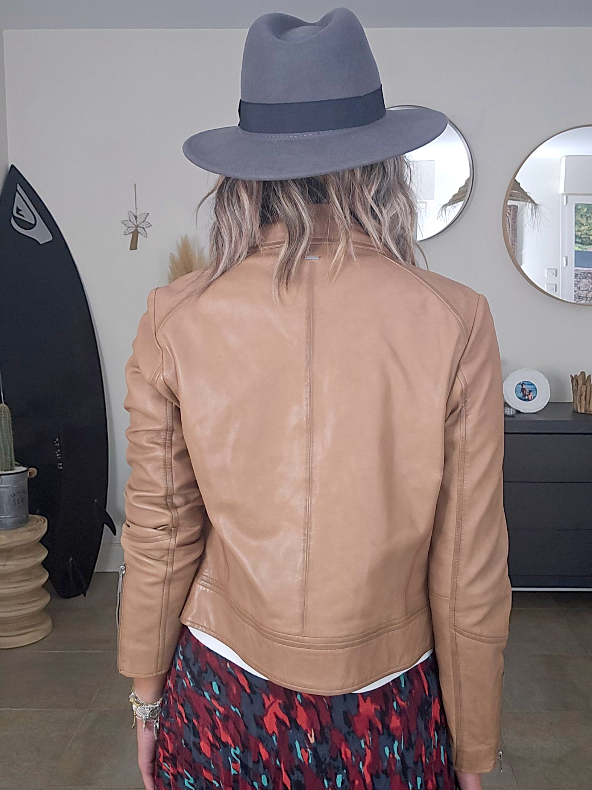 Perfecto beige 100% cuir