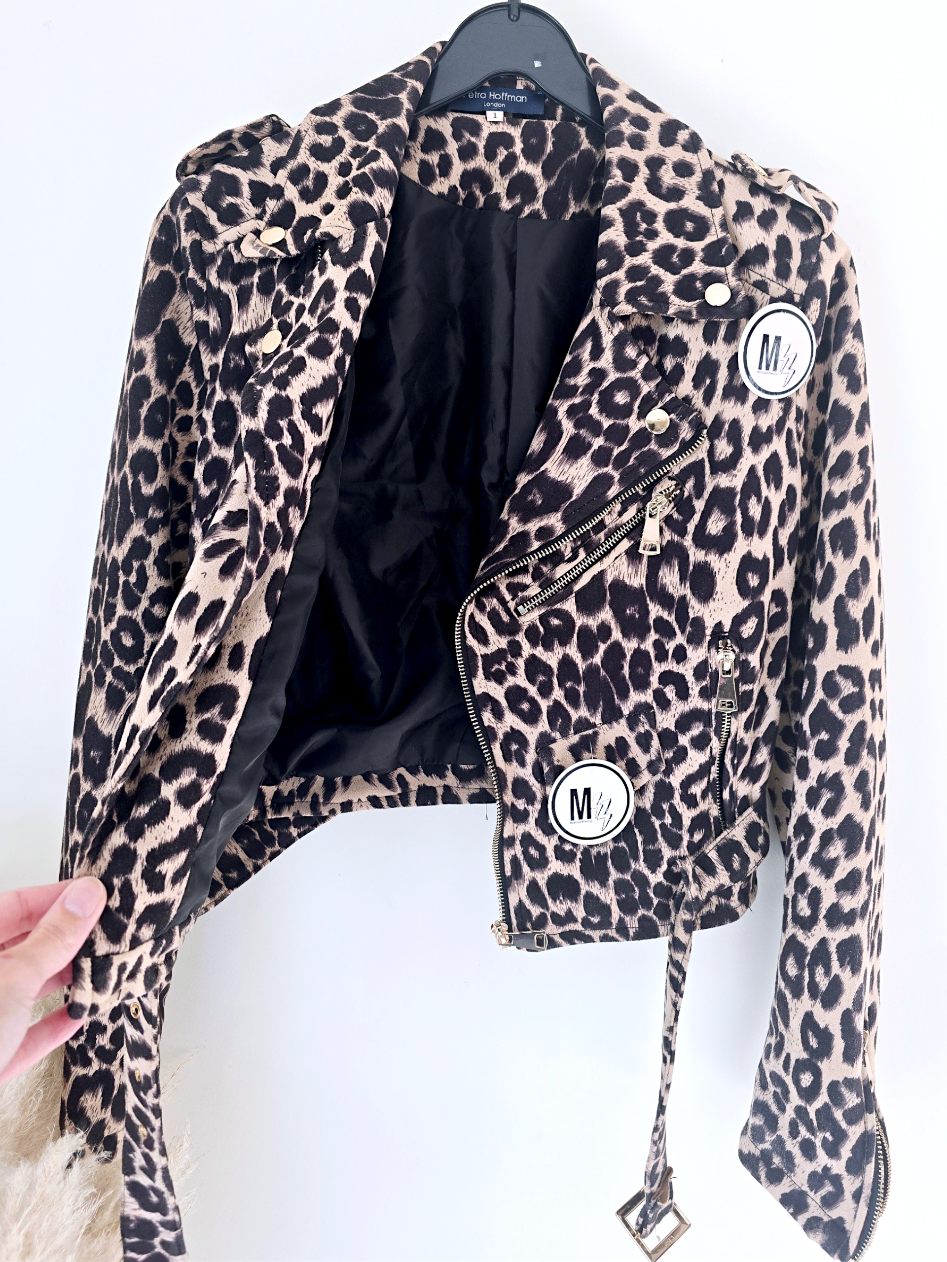 Perfecto suédine à imprimé léopard