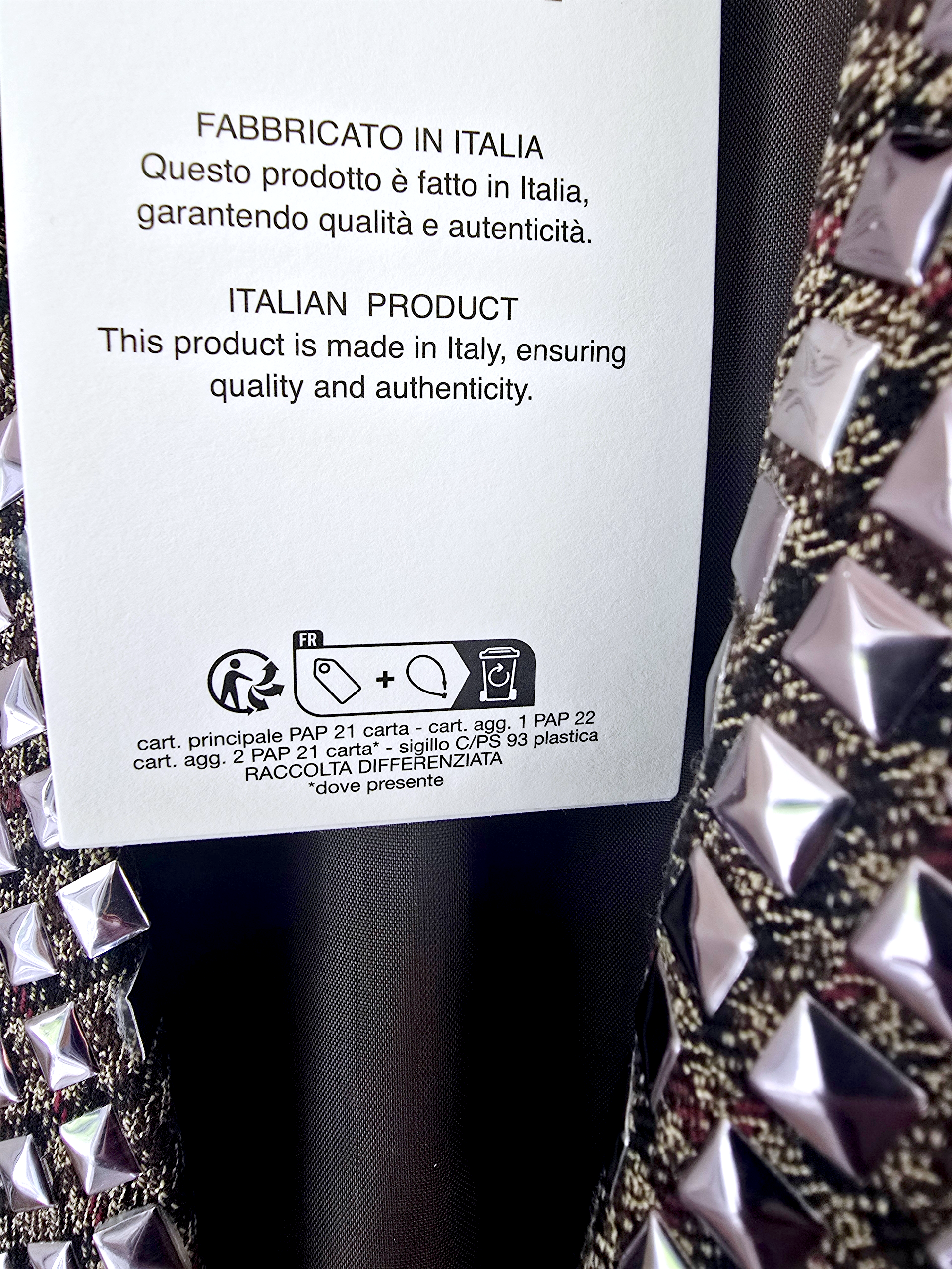 Veste marron à imprimé pied-de-poule.