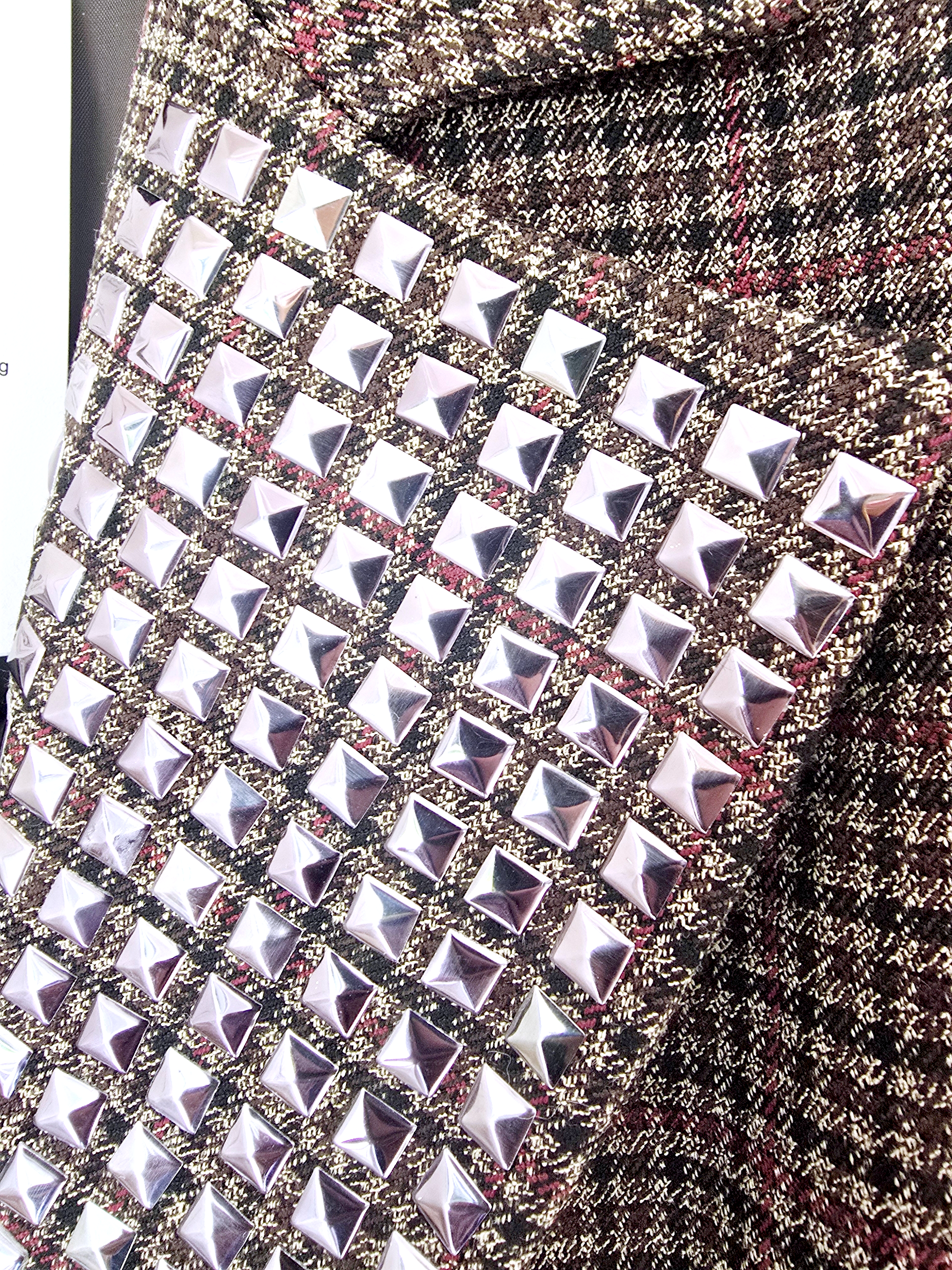 Veste marron à imprimé pied-de-poule.