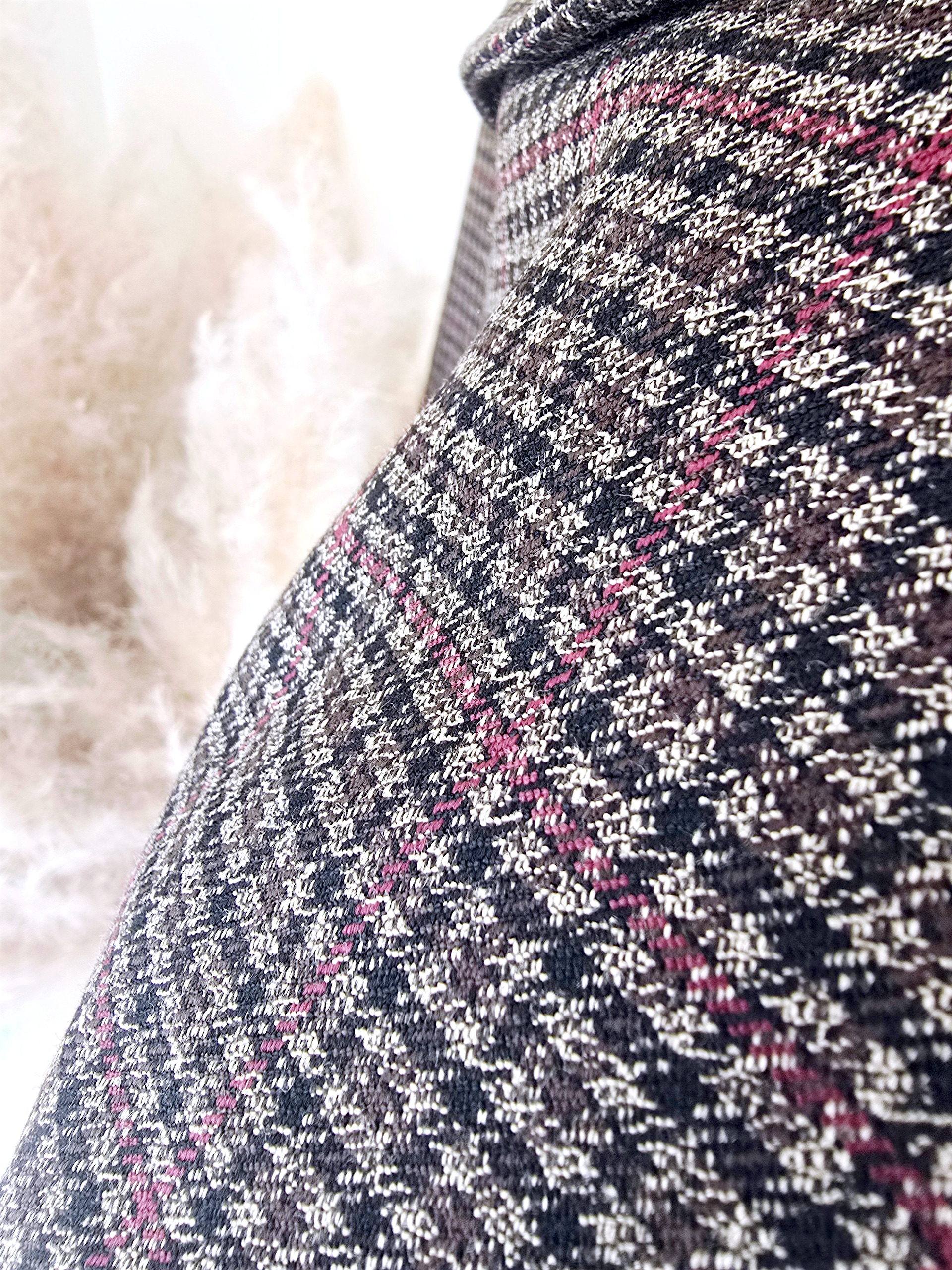 Veste marron à imprimé pied-de-poule.