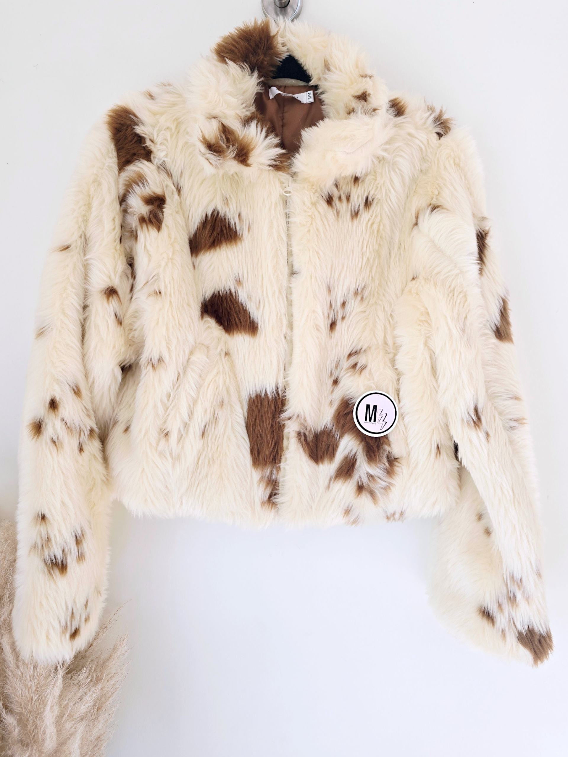 Bomber beige à imprimé animal