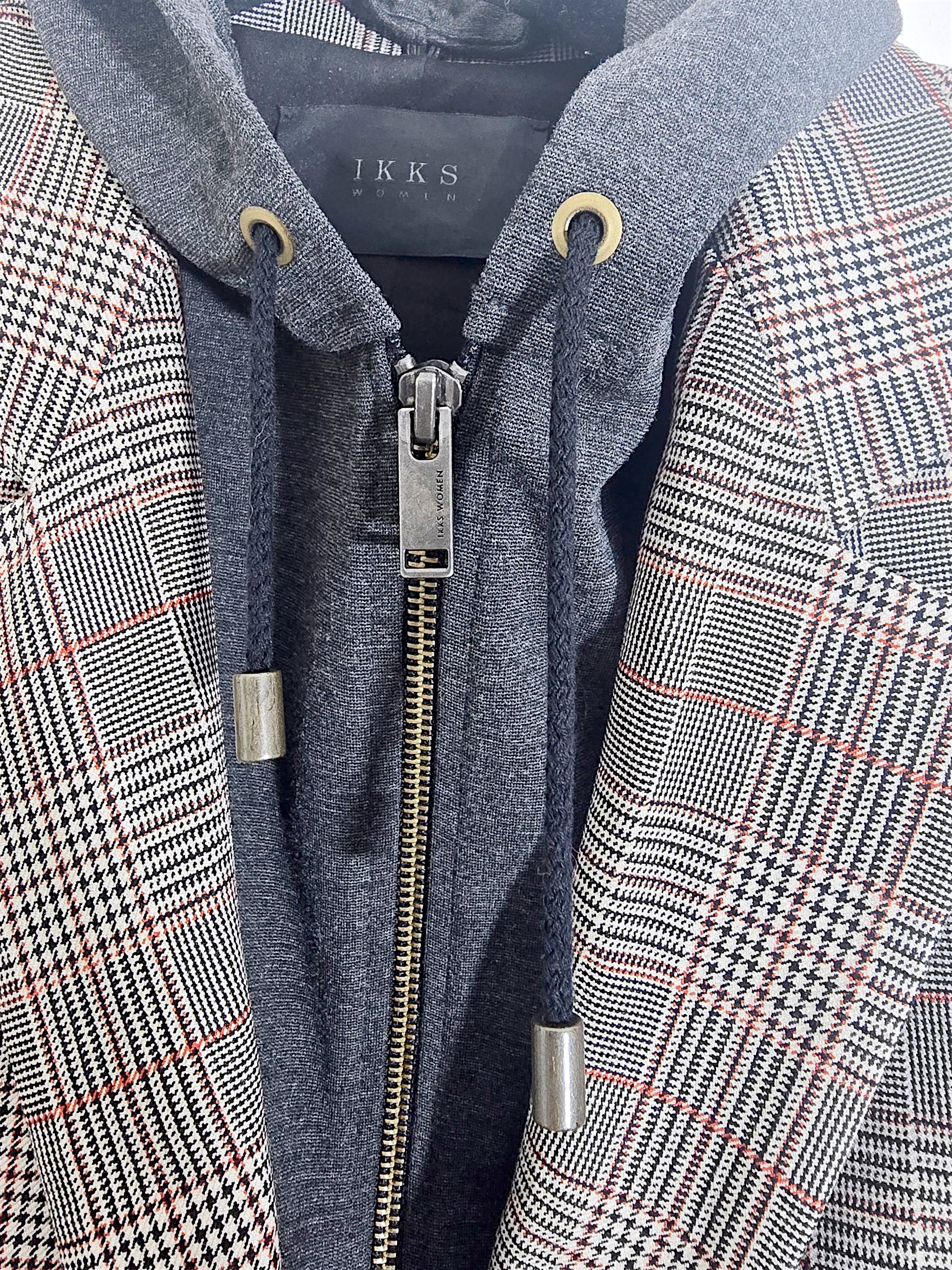 Veste carreaux à capuche