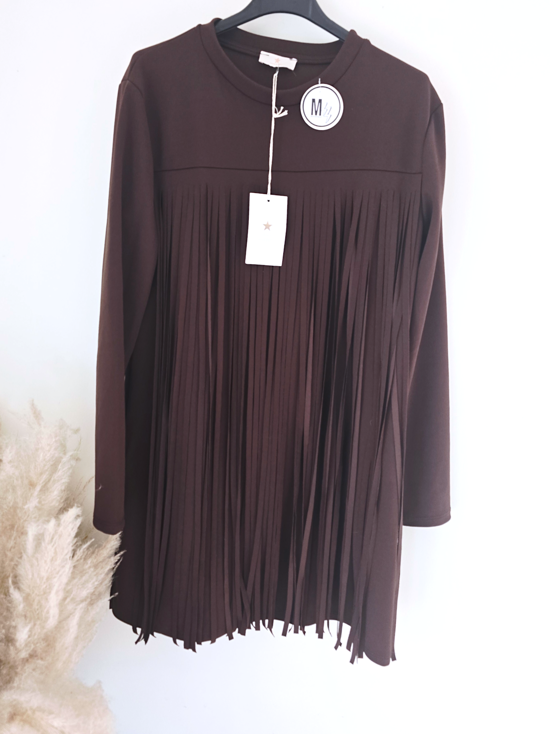 Robe à franges marron
