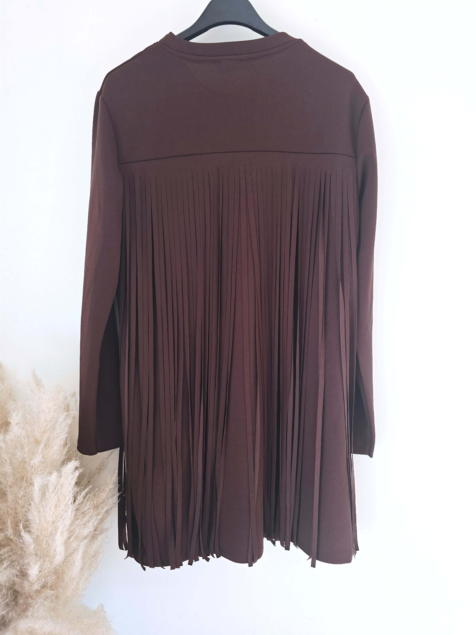 Robe à franges marron