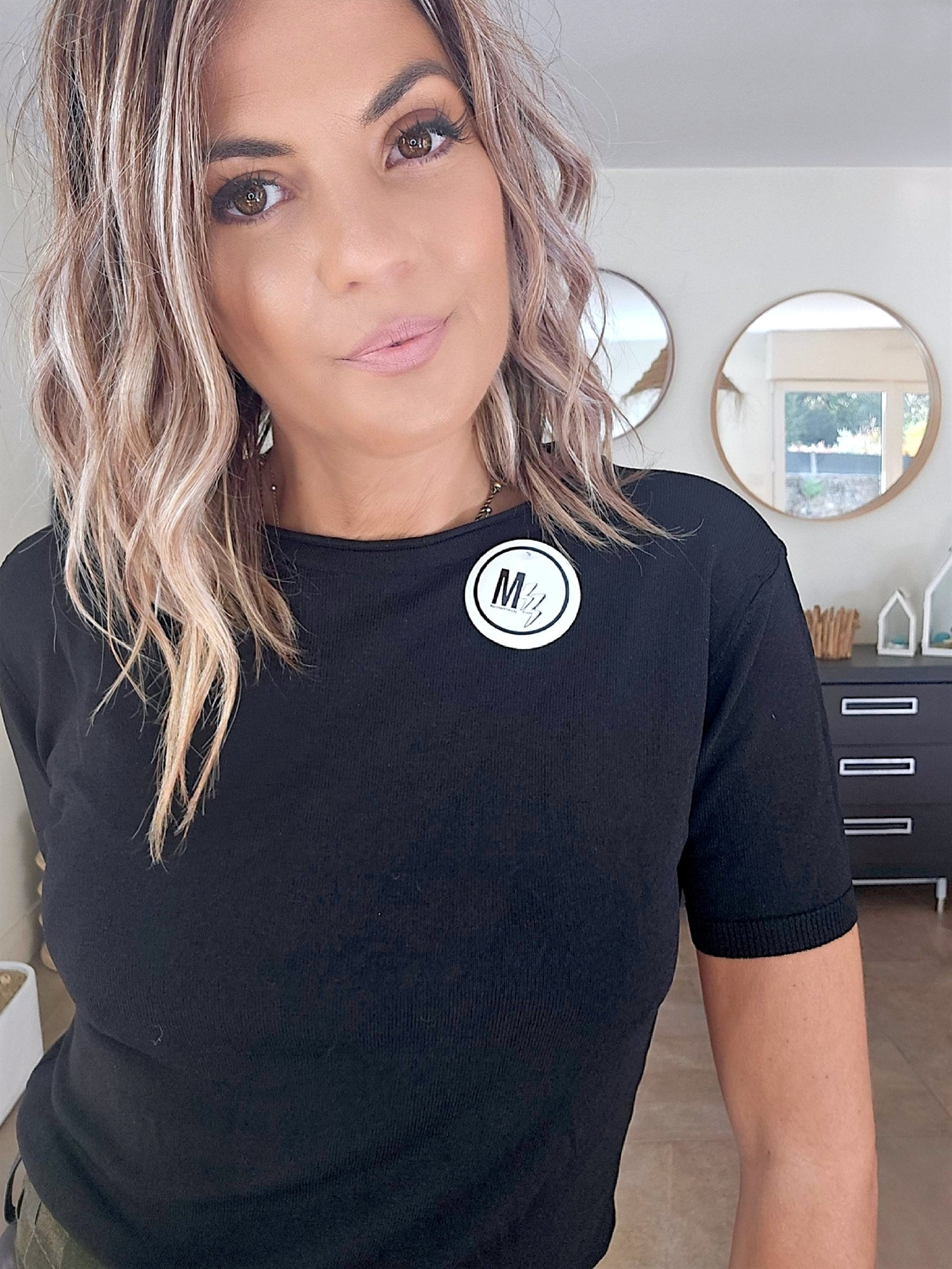 Pull manches courtes noir