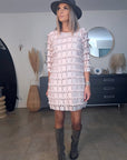 Robe rose plumetis