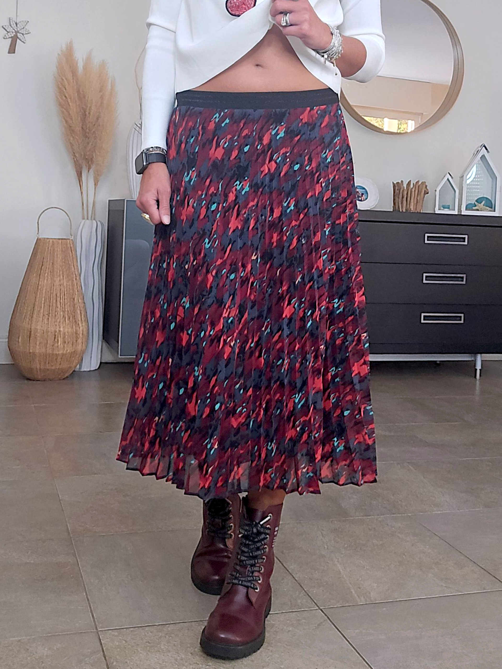 Jupe camouflage bordeaux