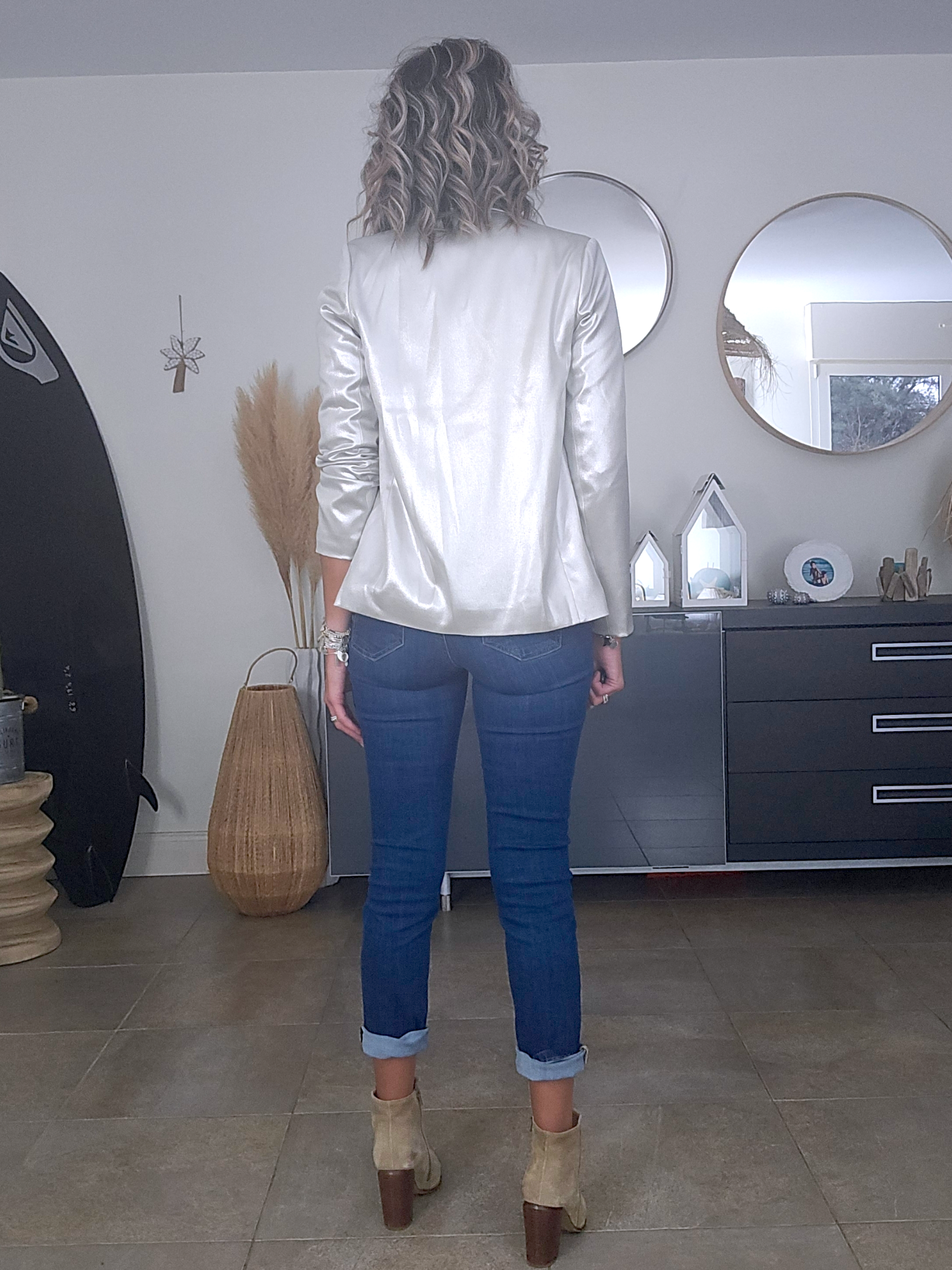 Jean bleu slim clouté