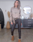 Pull capuche beige marron