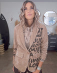Veste velours ras tags