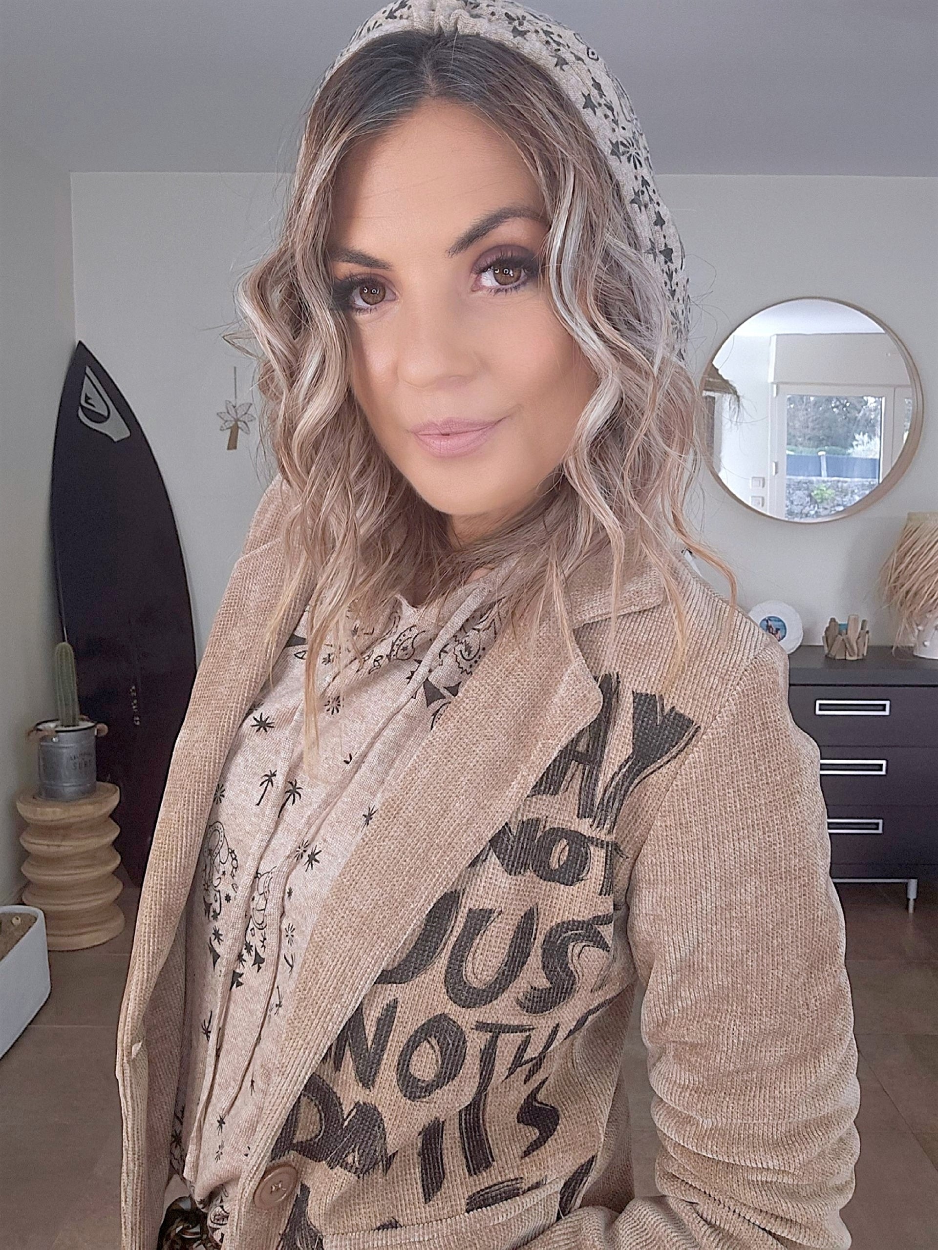 Veste velours ras tags