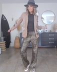 Veste velours ras tags