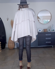 Manteau cape écru chiné