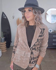 Veste velours ras tags