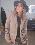 Veste velours ras tags