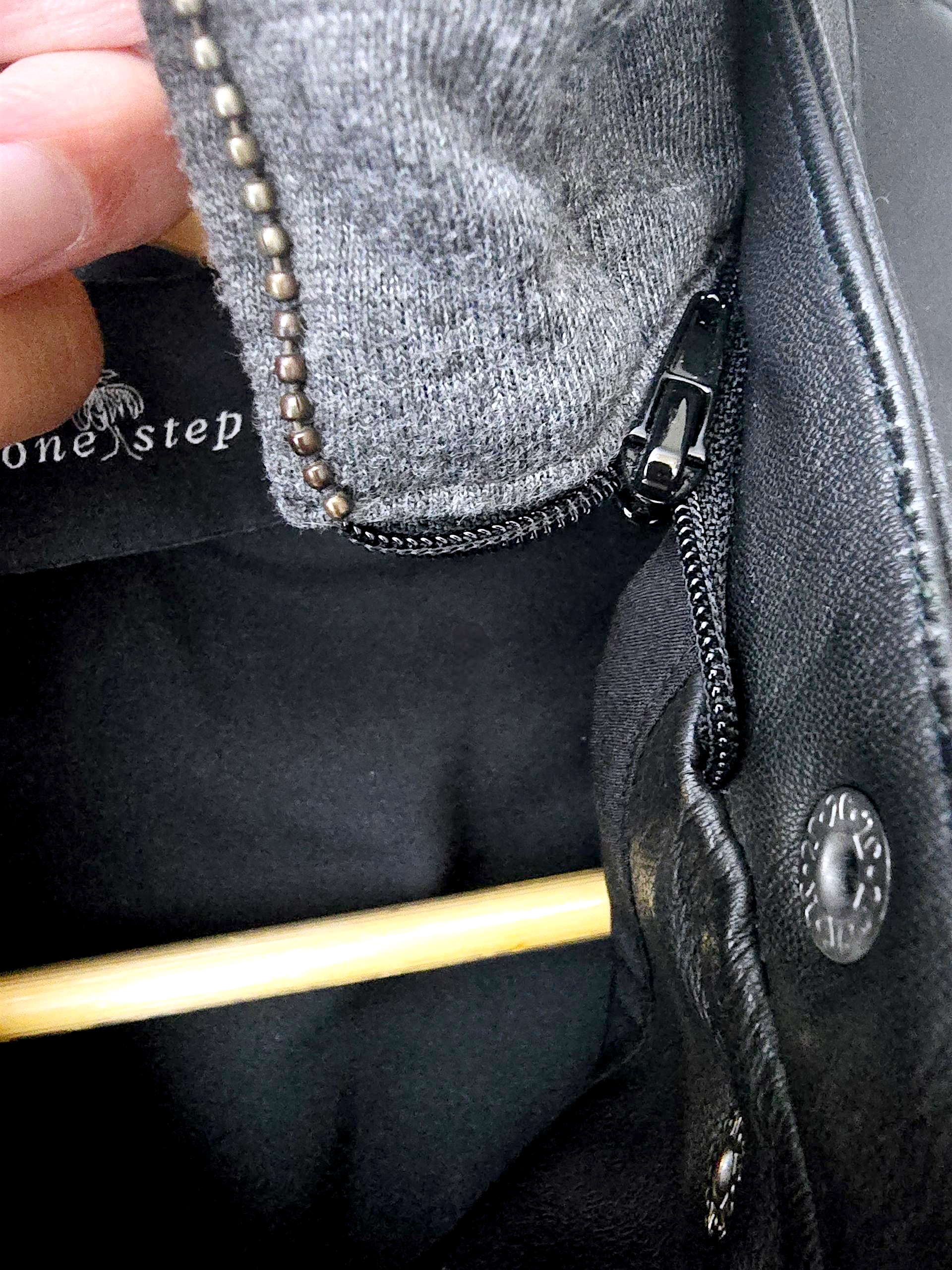 Bombers noir cuir véritable