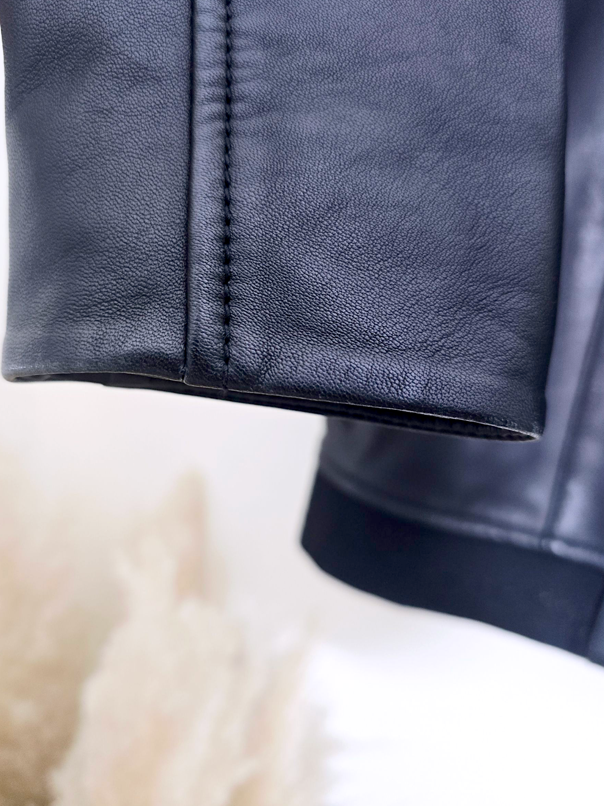 Bombers noir cuir véritable