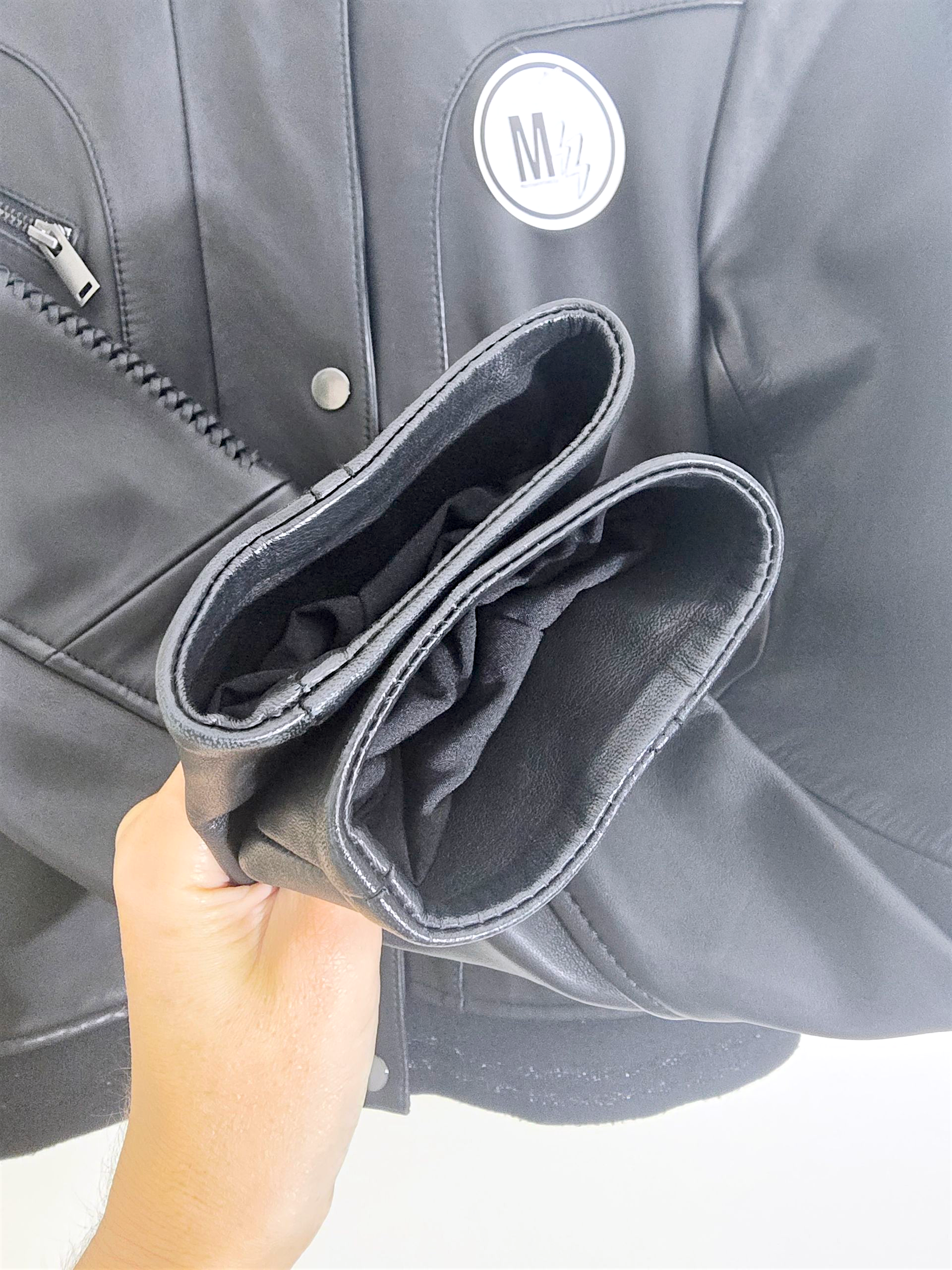 Bombers noir cuir véritable