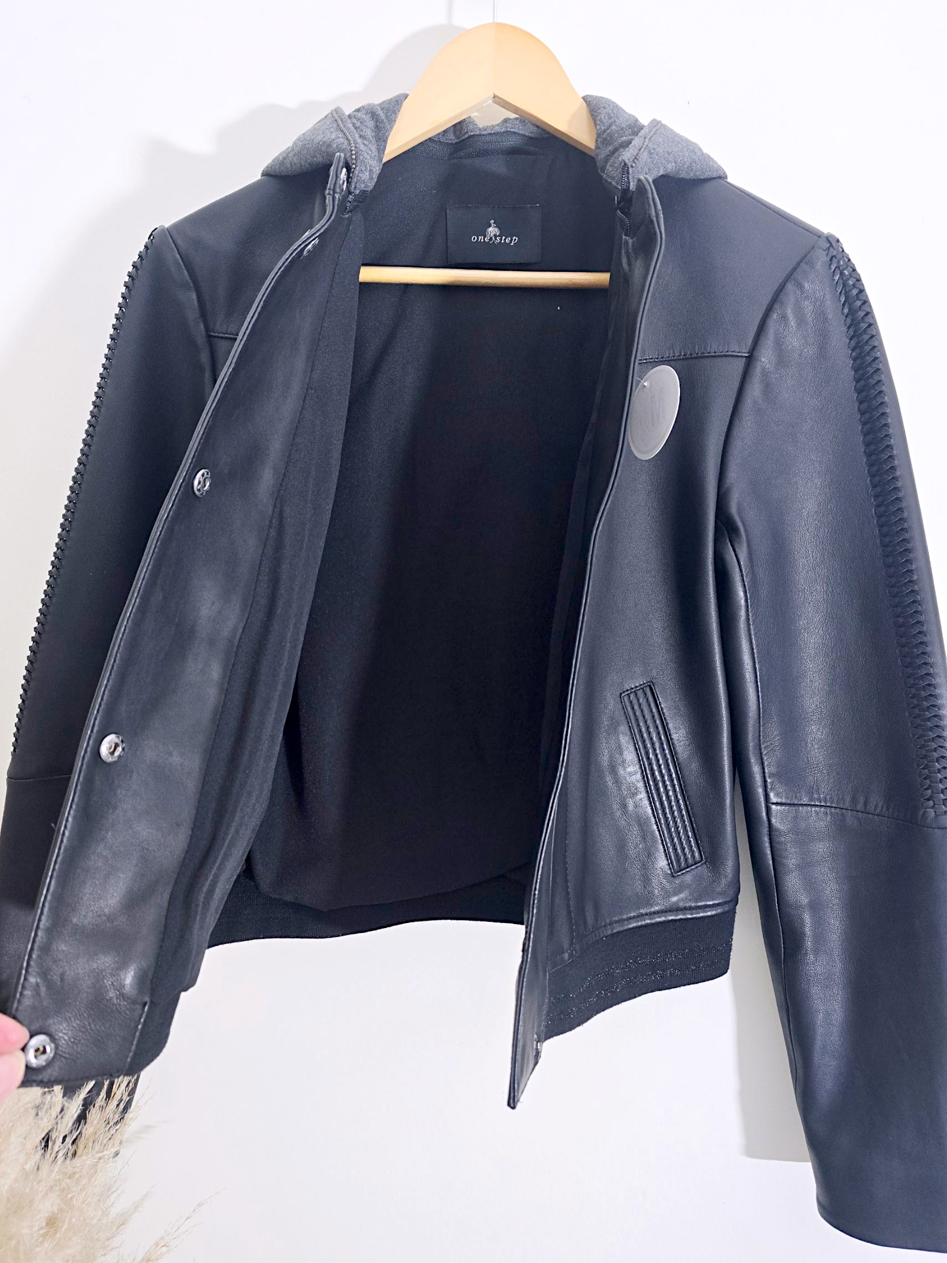 Bombers noir cuir véritable