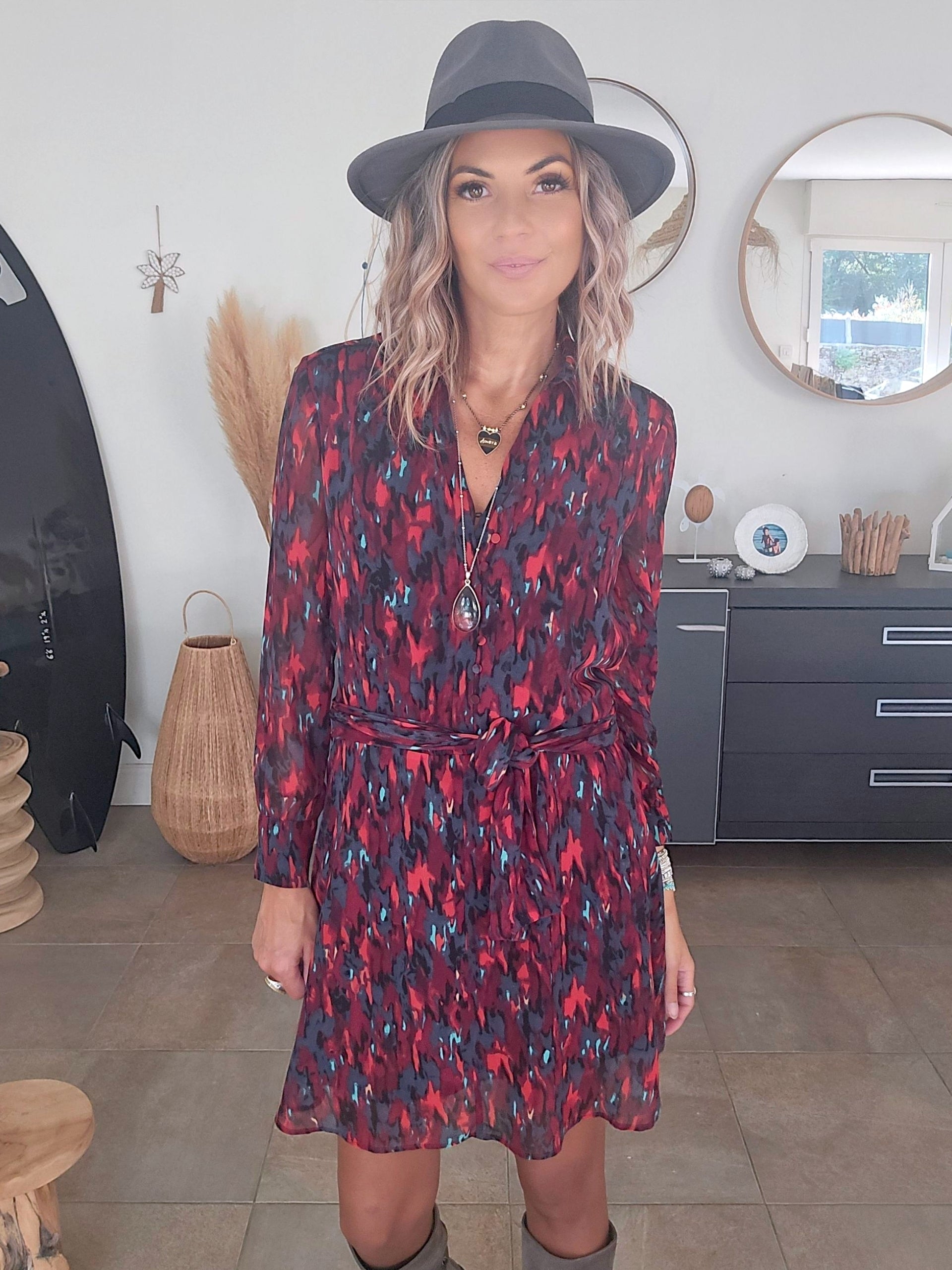 Robe bordeaux camouflage