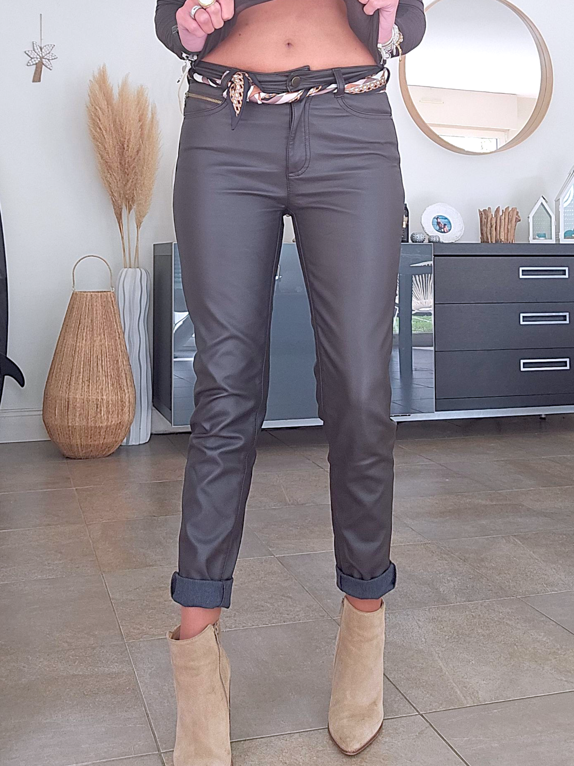 Pantalon marron + ruban