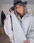 Manteau cape écru chiné