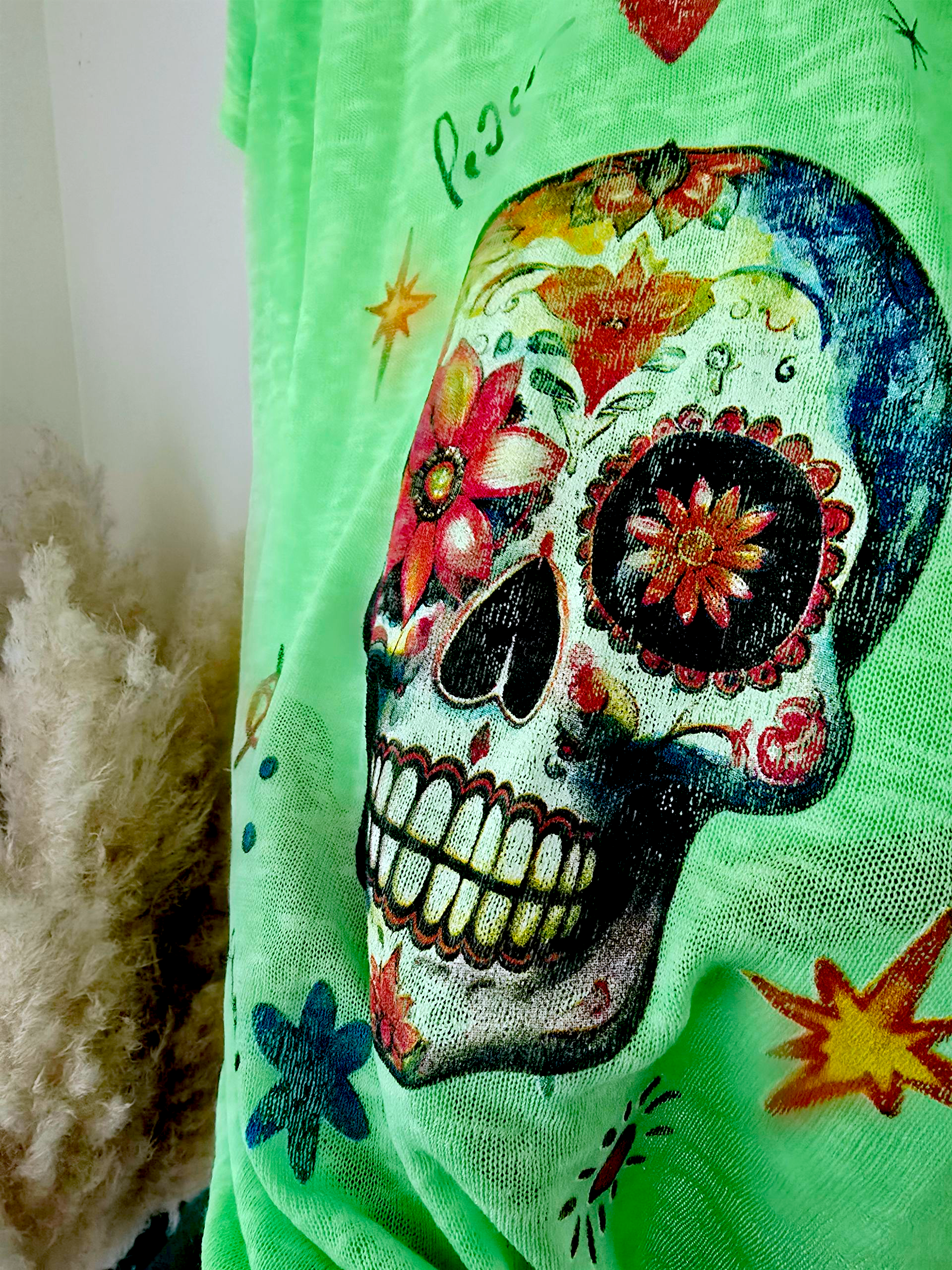 T-shirt skull fluo