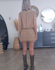 Robe Sharon bi-matière beige