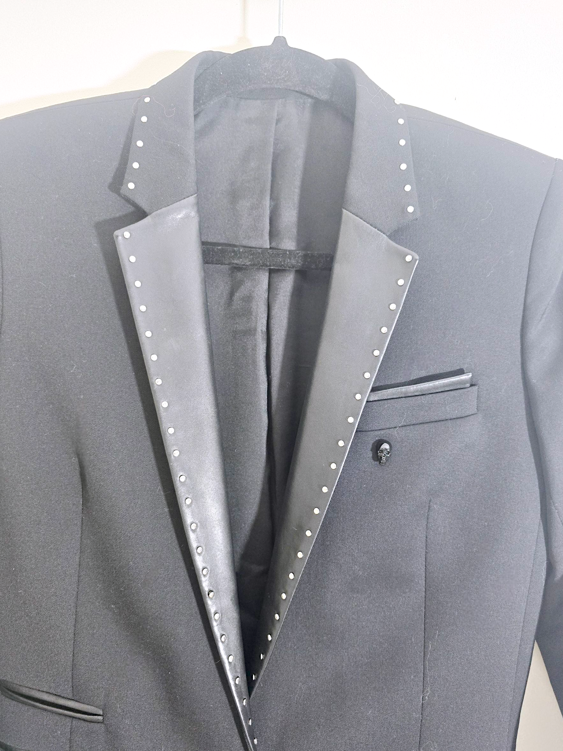 Veste rock-chic laine et cuir