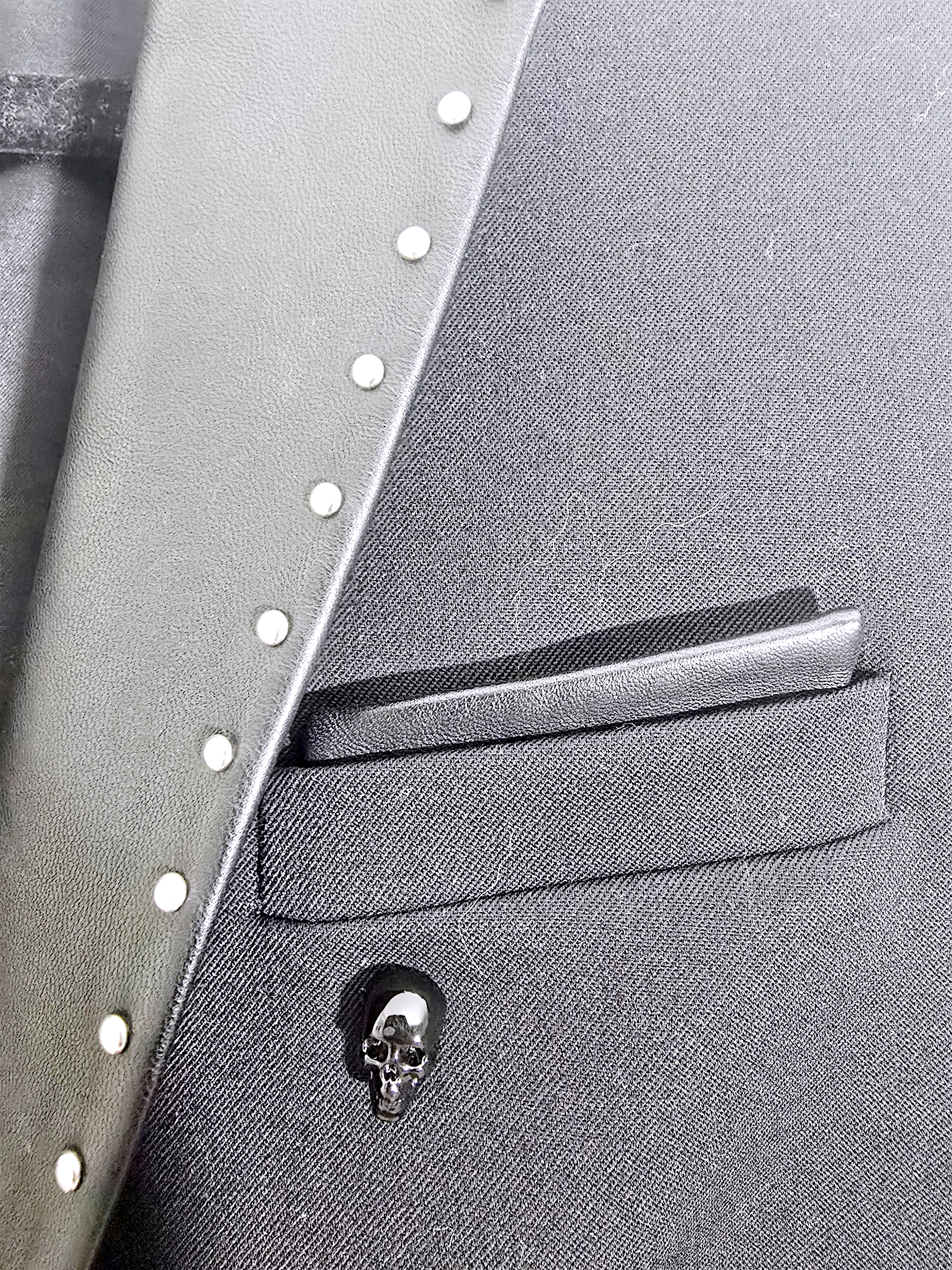 Veste rock-chic laine et cuir