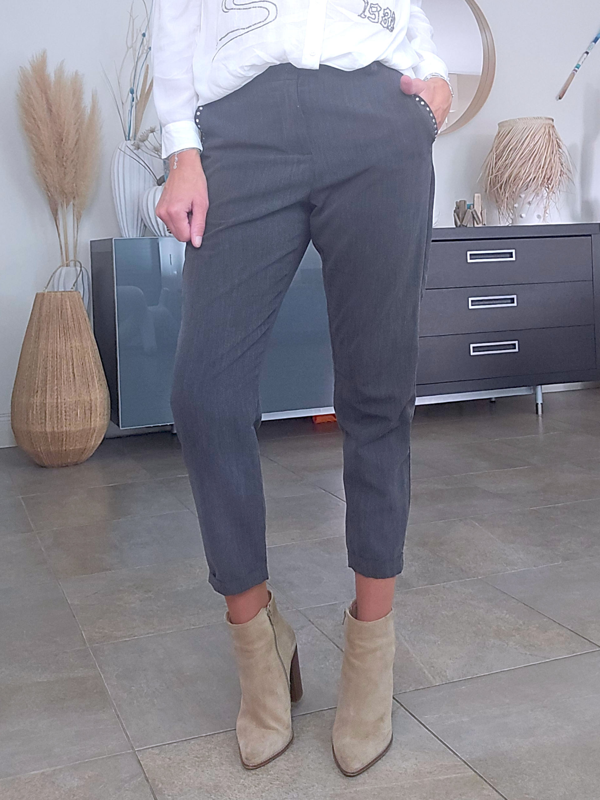 Pantalon chic gris anthracite - 𝐌𝐚𝐫𝐢𝐧𝐚𝟒𝟒𝐟𝐚𝐦𝐢𝐥𝐲