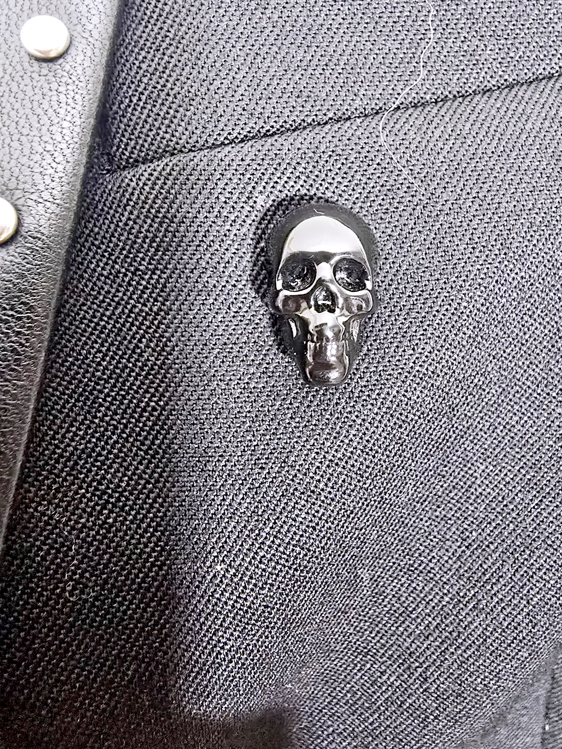 Veste rock-chic laine et cuir