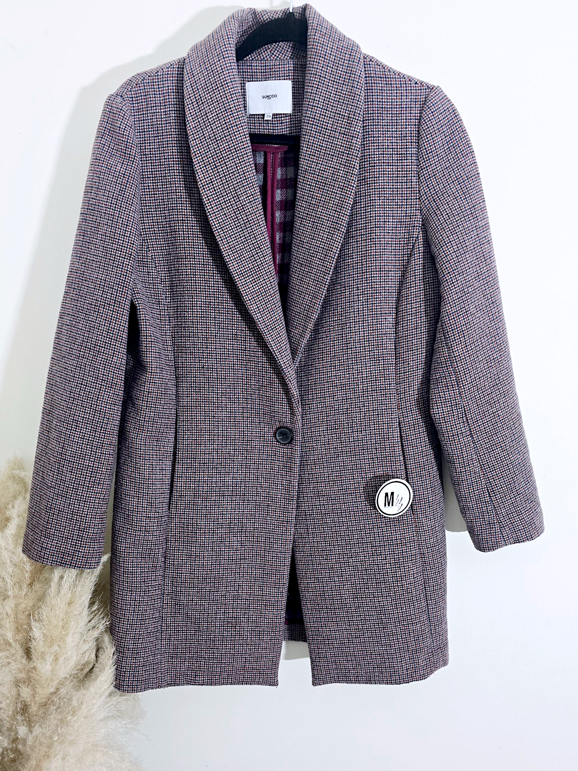 Manteau chaud pied-de-poule