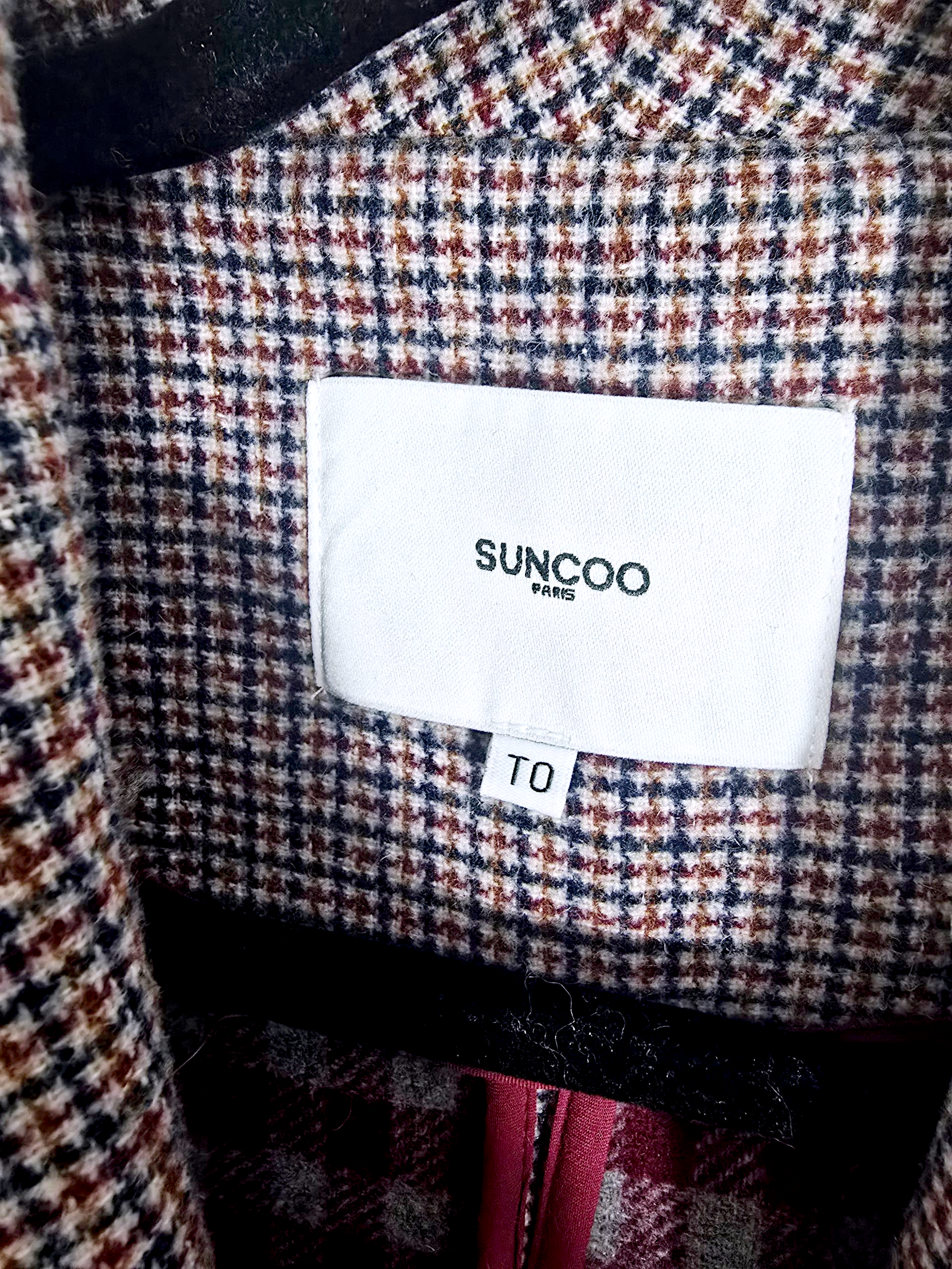 Manteau chaud pied-de-poule