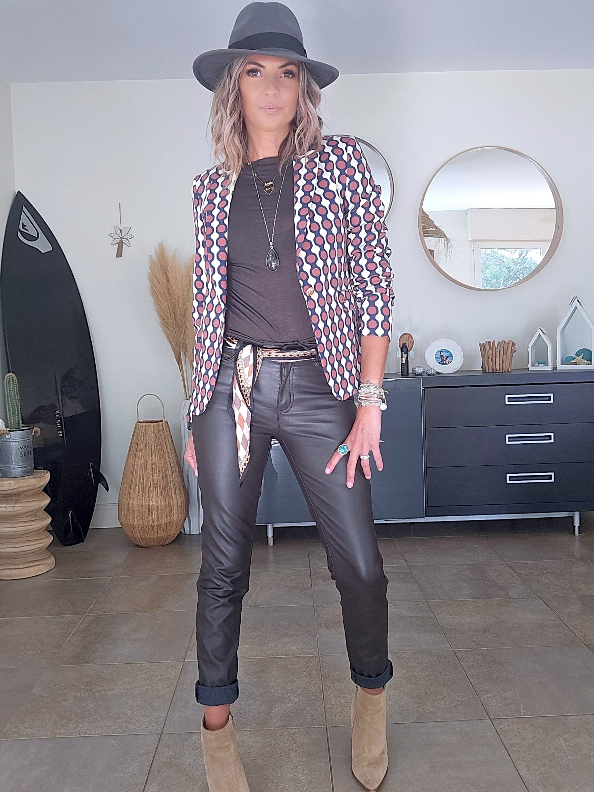 Pantalon marron + ruban