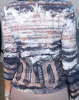Veste cintrée à imprimé et strass