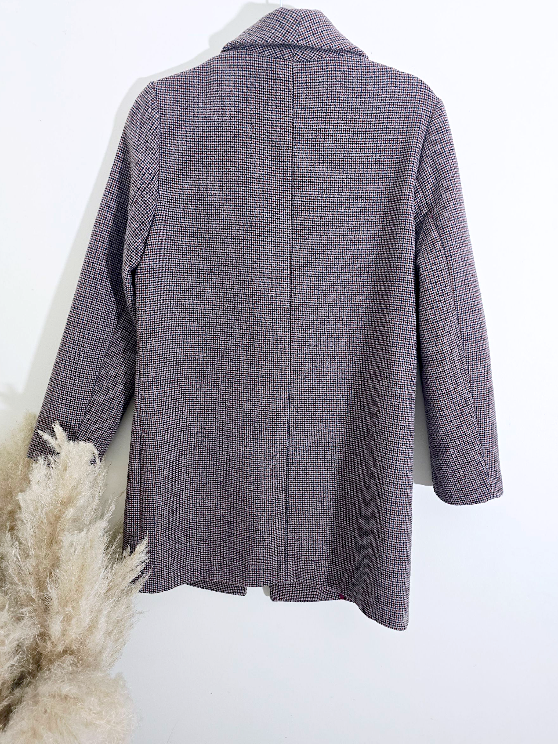 Manteau chaud pied-de-poule