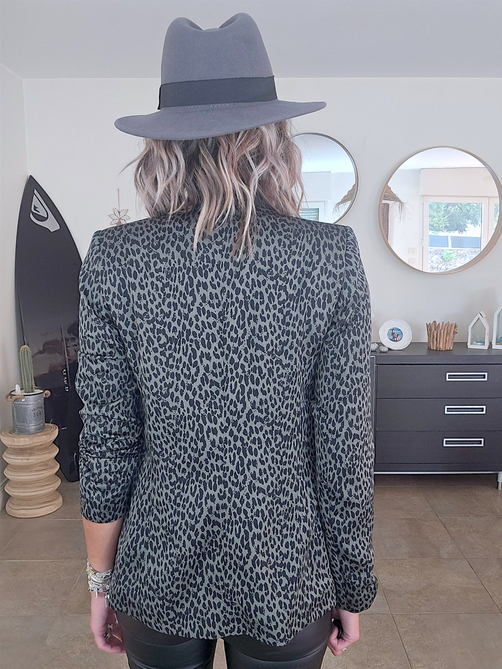 Veste léo kaki-gris