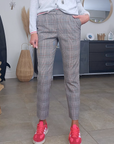 Pantalon chic à carreaux