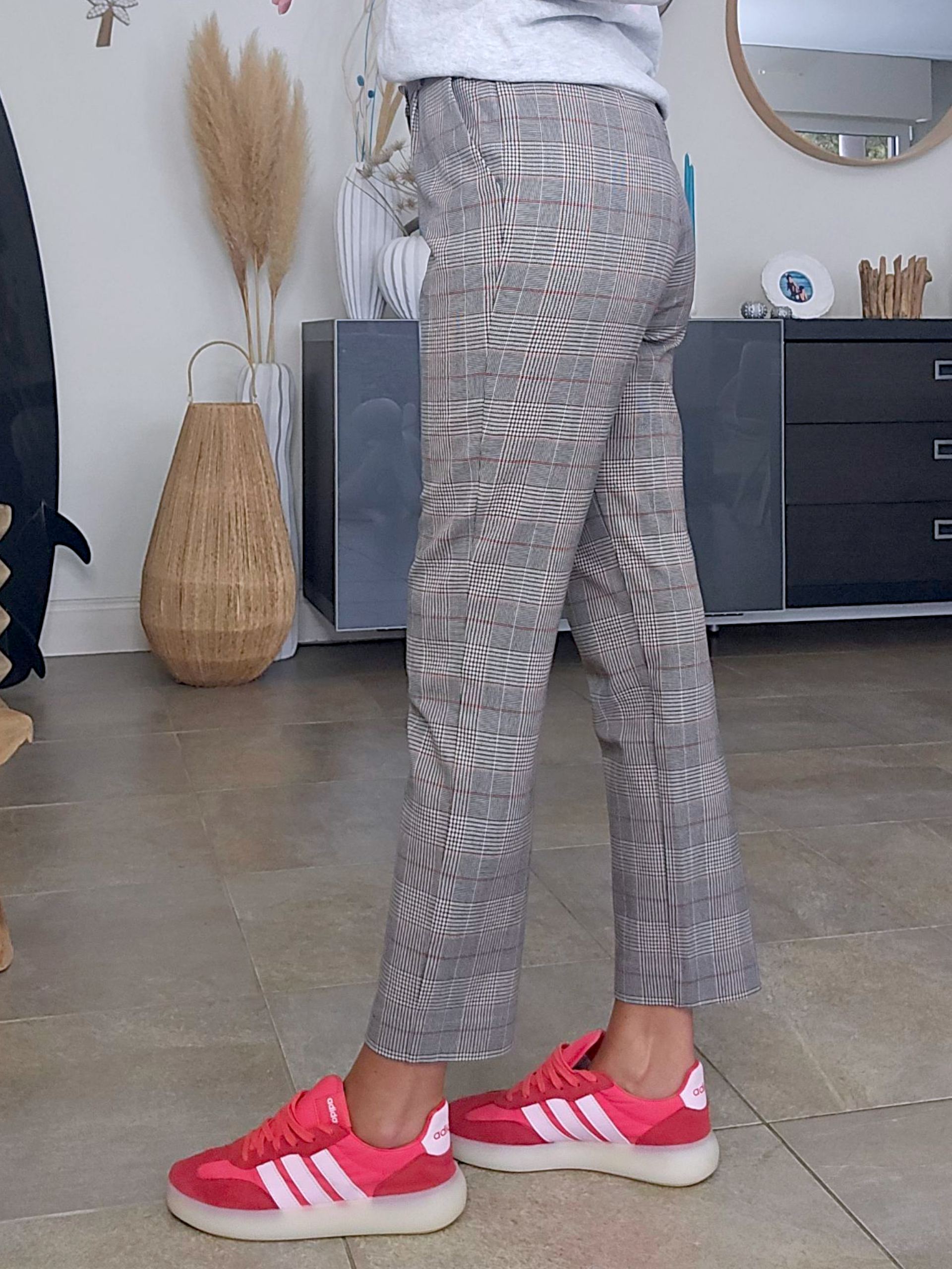 Pantalon chic à carreaux