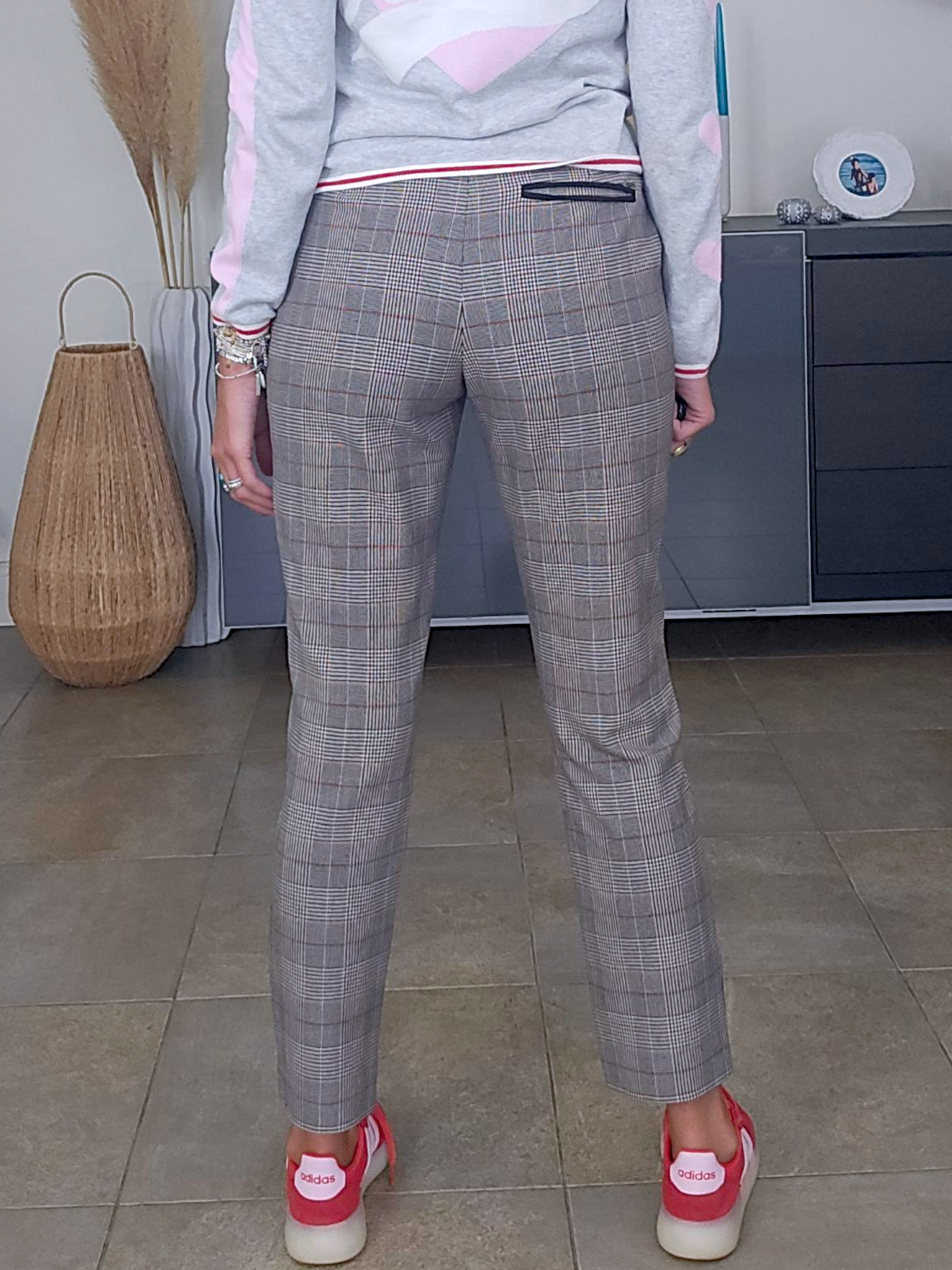 Pantalon chic à carreaux