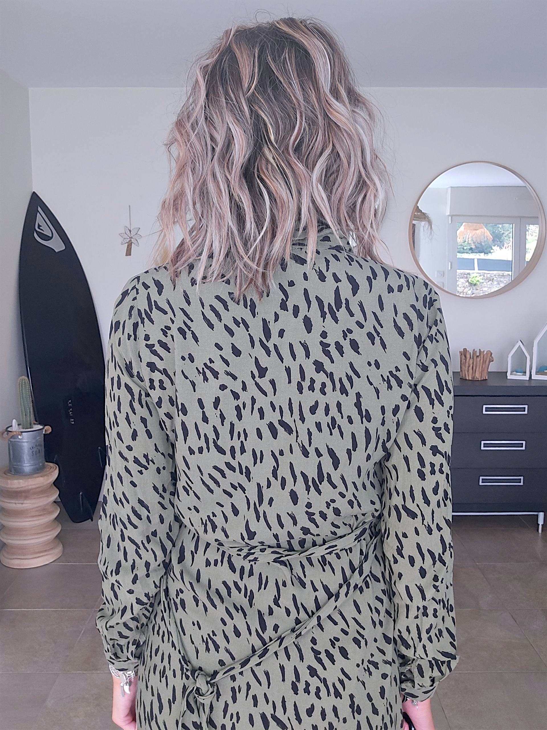 Robe kaki léopard