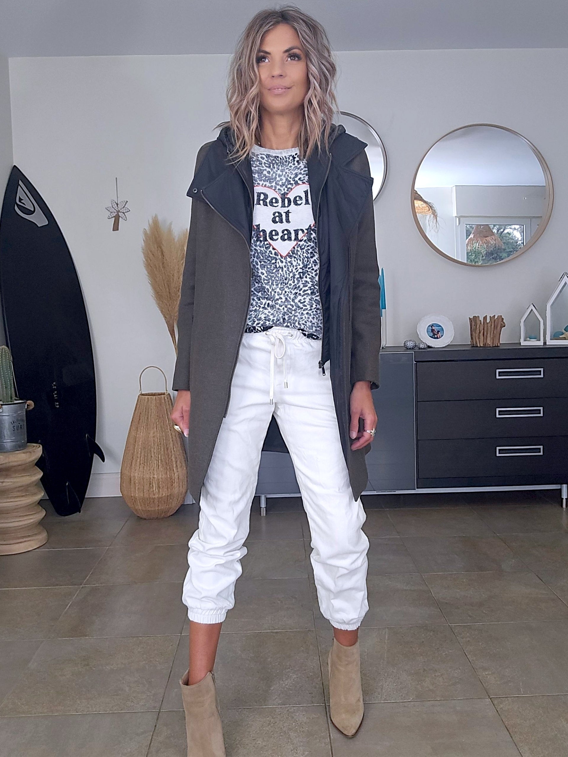 Manteau kaki en laine