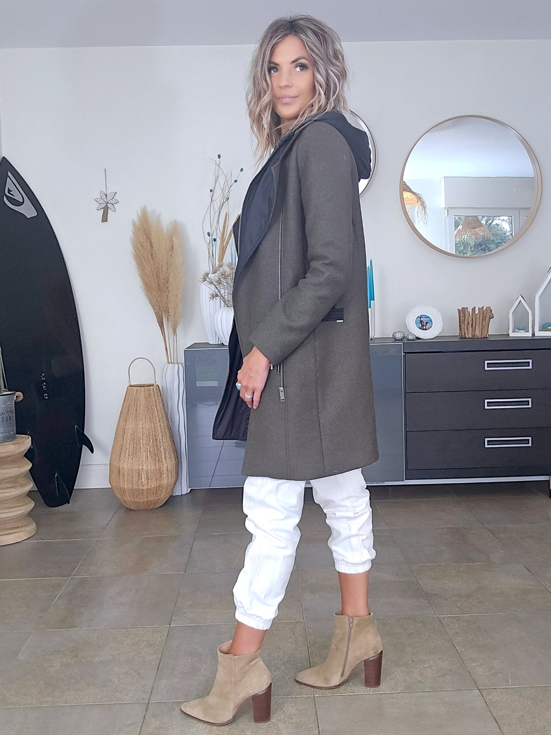 Manteau kaki en laine