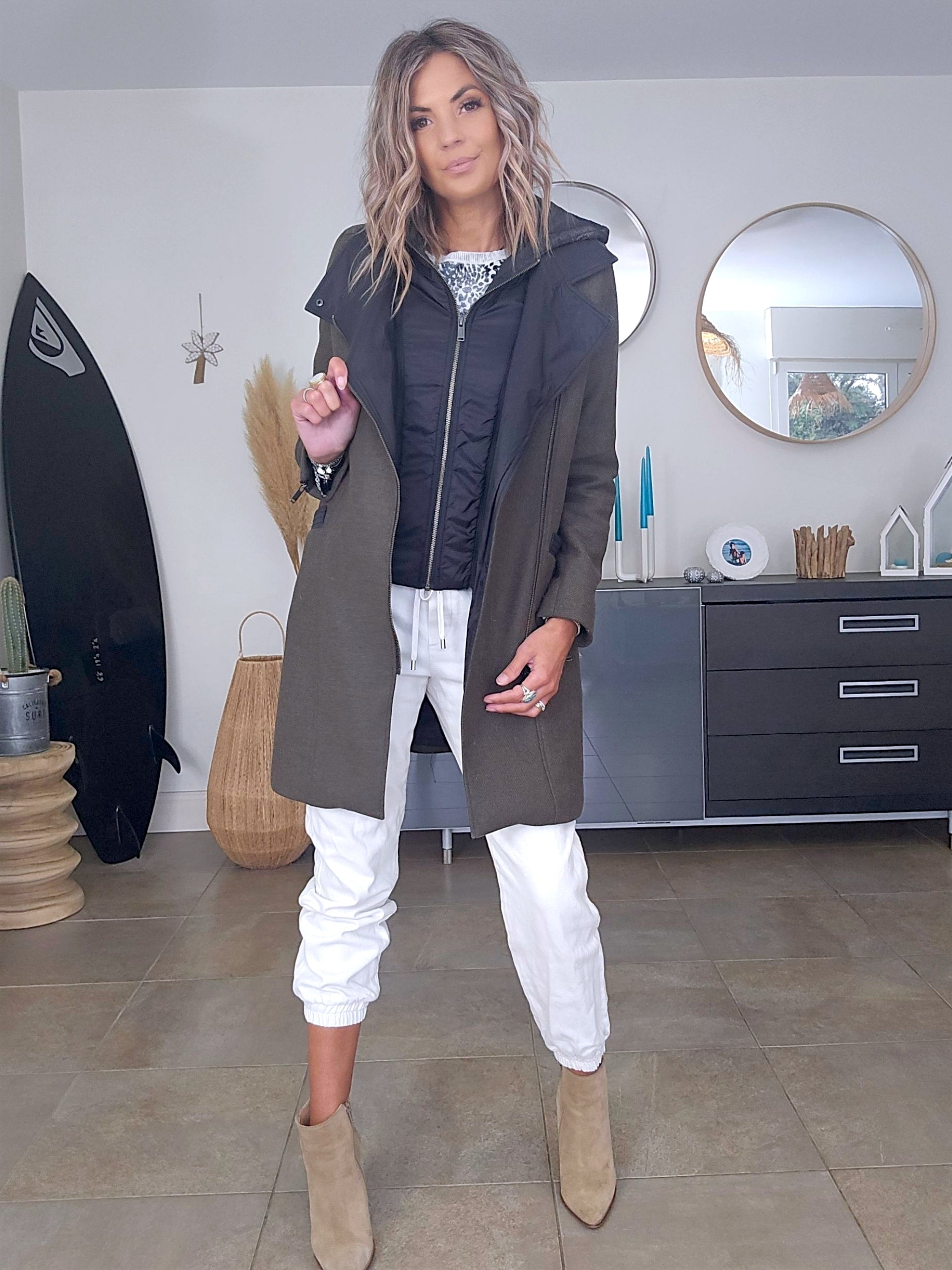 Manteau kaki en laine