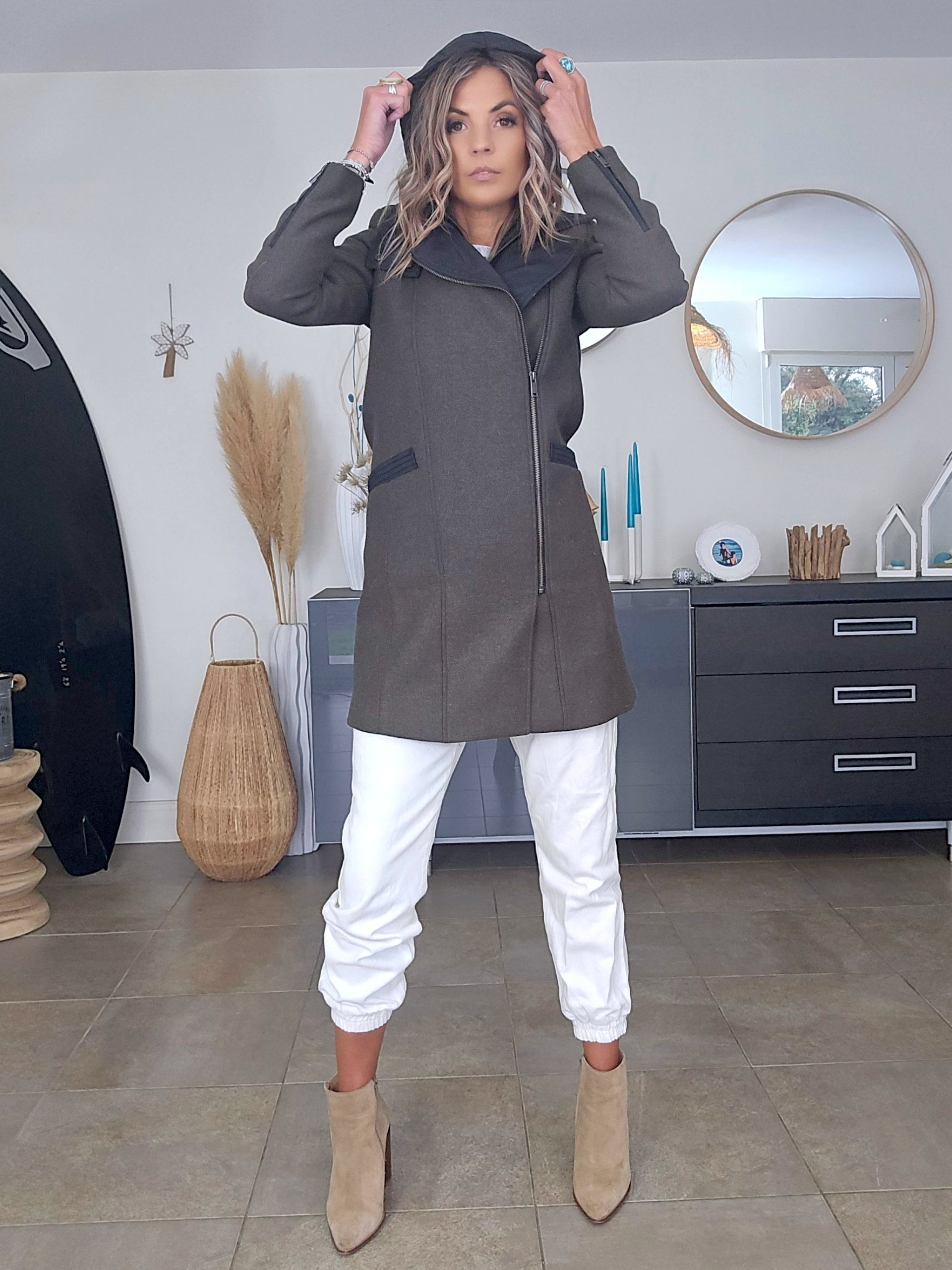 Manteau kaki en laine