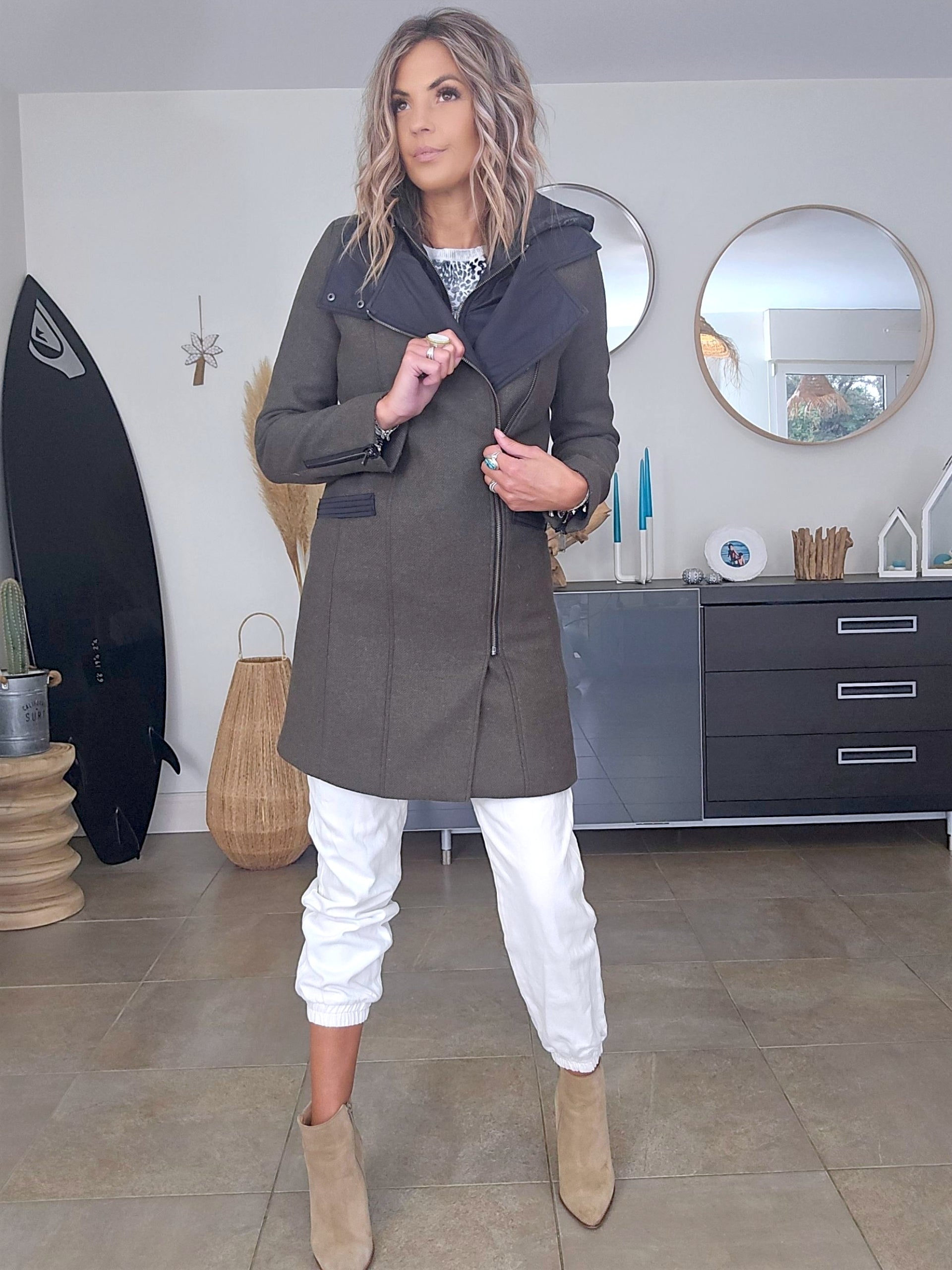 Manteau kaki en laine