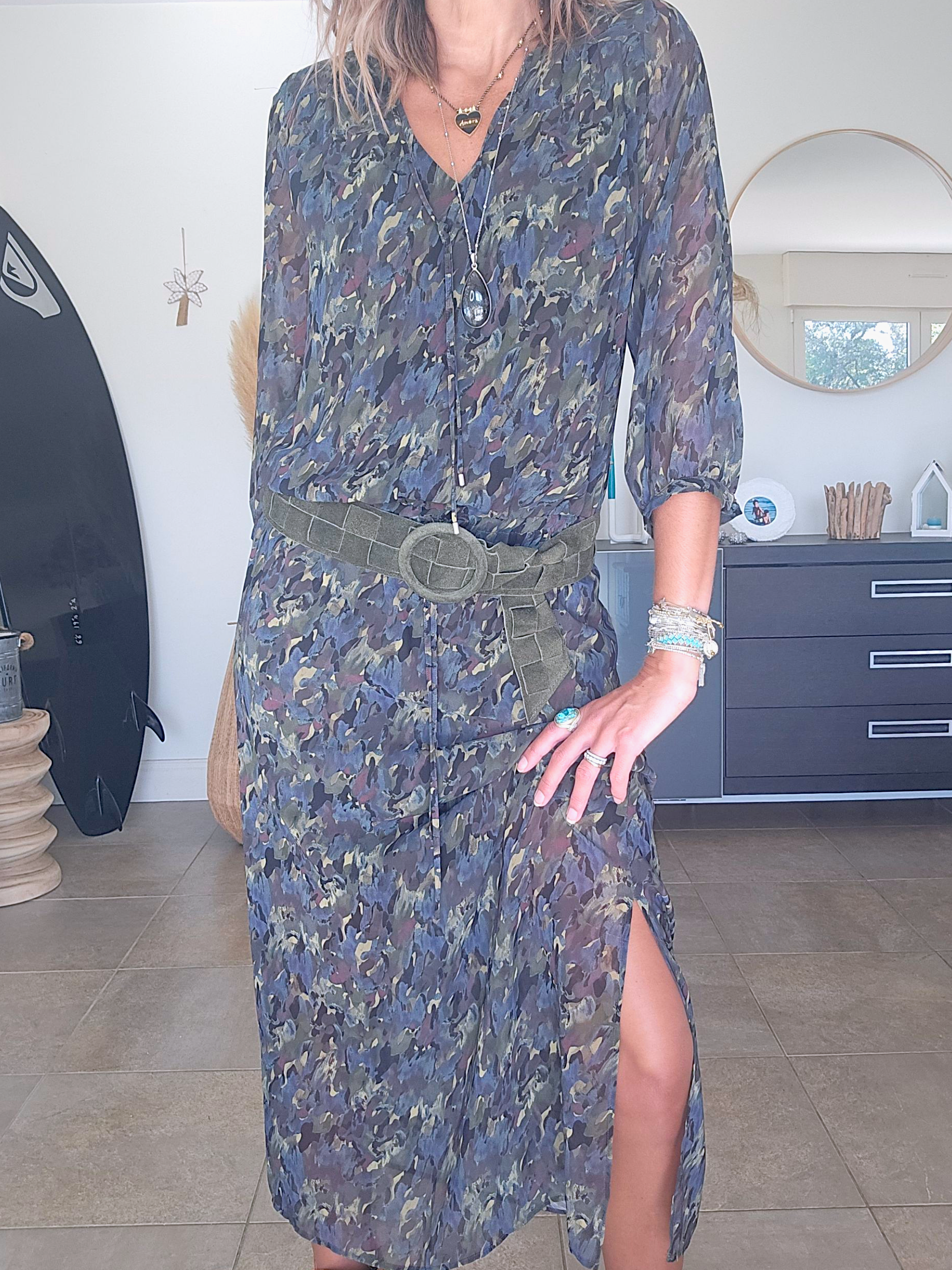 Robe longue camouflage